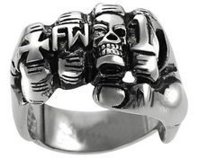 Load image into Gallery viewer, Men’s or Women&#39;s Stainless Steel Fist Motorcycle Biker Ring