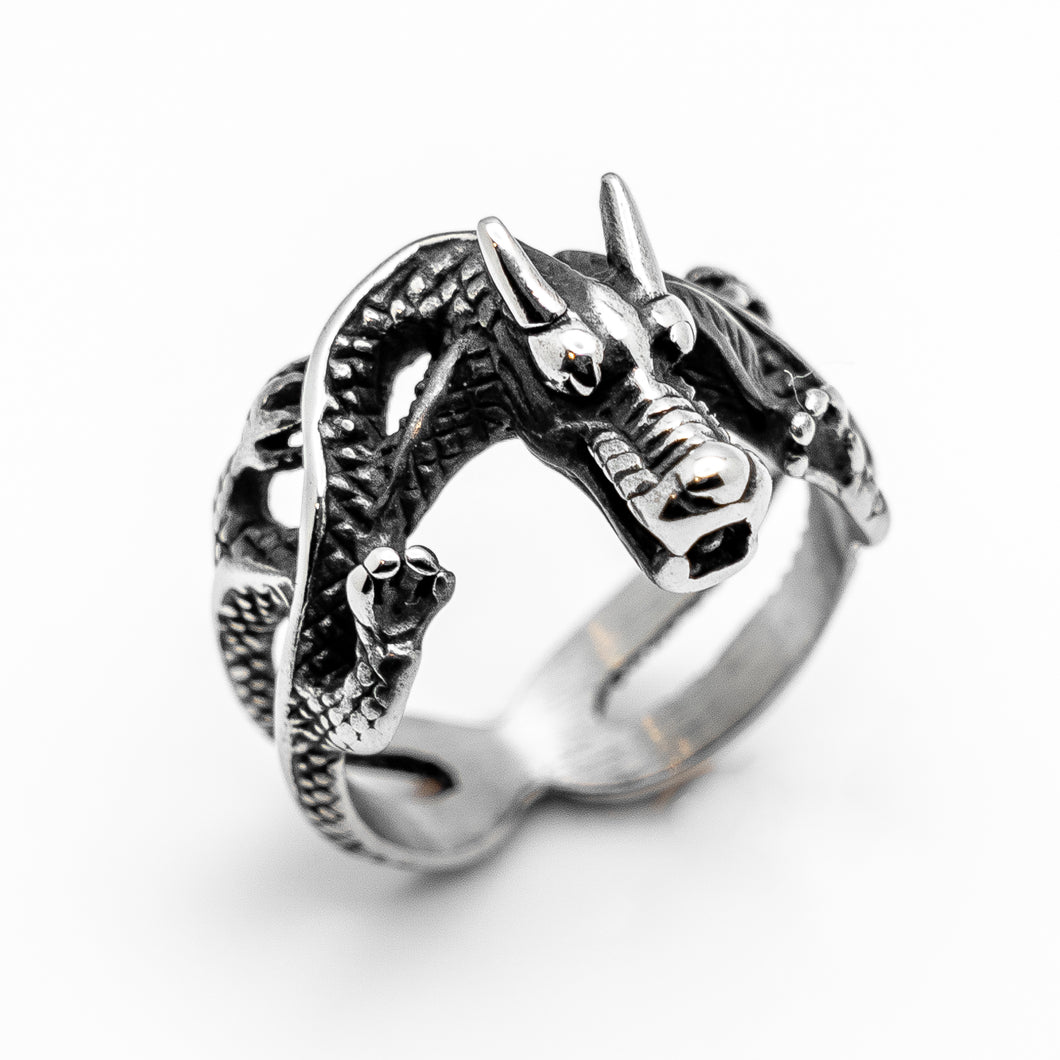 Men’s or Women's Dragon Stainless Steel Biker Ring