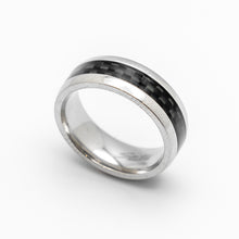 Load image into Gallery viewer, Carbon Fiber Wedding Band Men or Women Stainless Steel Ring