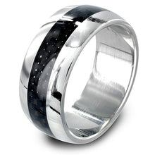 Load image into Gallery viewer, Carbon Fiber Wedding Band Men or Women Stainless Steel Ring