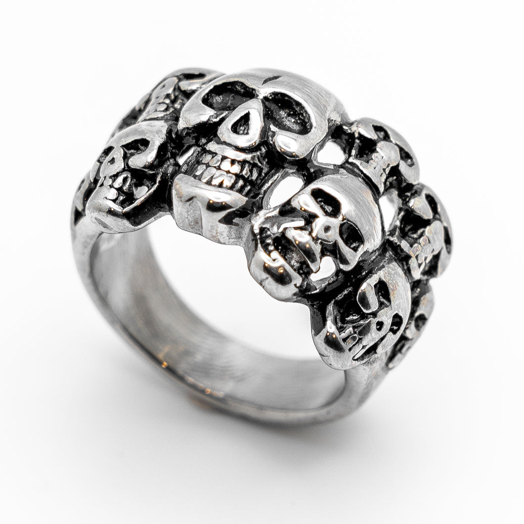 Heavy Metal Jewelry Stainless Steel Ring Skull Family
