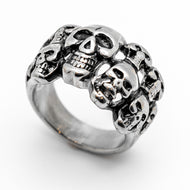Skulls & more Skulls Ring Stainless Steel Biker Ring SR97