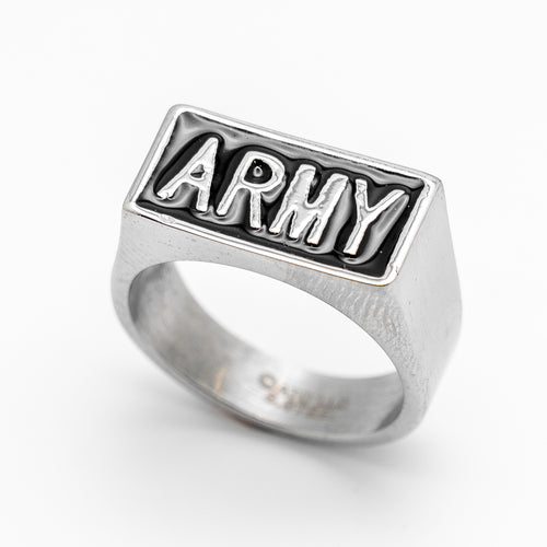 Heavy Metal Jewelry Unisex ARMY Ring Stainless Steel