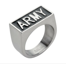 Load image into Gallery viewer, Heavy Metal Jewelry Unisex ARMY Ring Stainless Steel