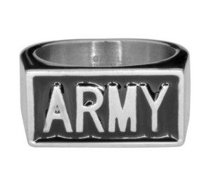 Heavy Metal Jewelry Unisex ARMY Ring Stainless Steel